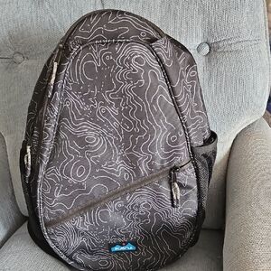 Kavu Topographic Pattern Backpack in Black and gray